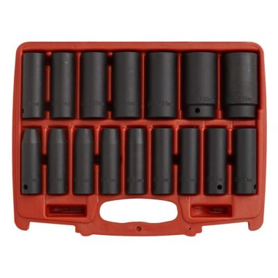 Set chei tubulare de impact, lungi, 16 piese, 1/2”, Sealey