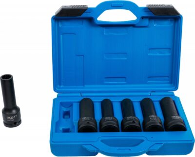 Set chei tubulare de impact Profil E, E18 - E20 - E22 - E24 + chei tubulare de impact cu profil dublu hexagon 17, 19mm, antrenare 3/4", 3/4", 6 piese,, BGS 5250