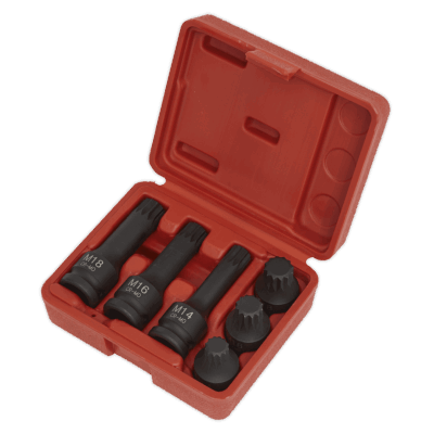Set chei tubulare de impact Spline, 1/2”, 6 piese, Sealey