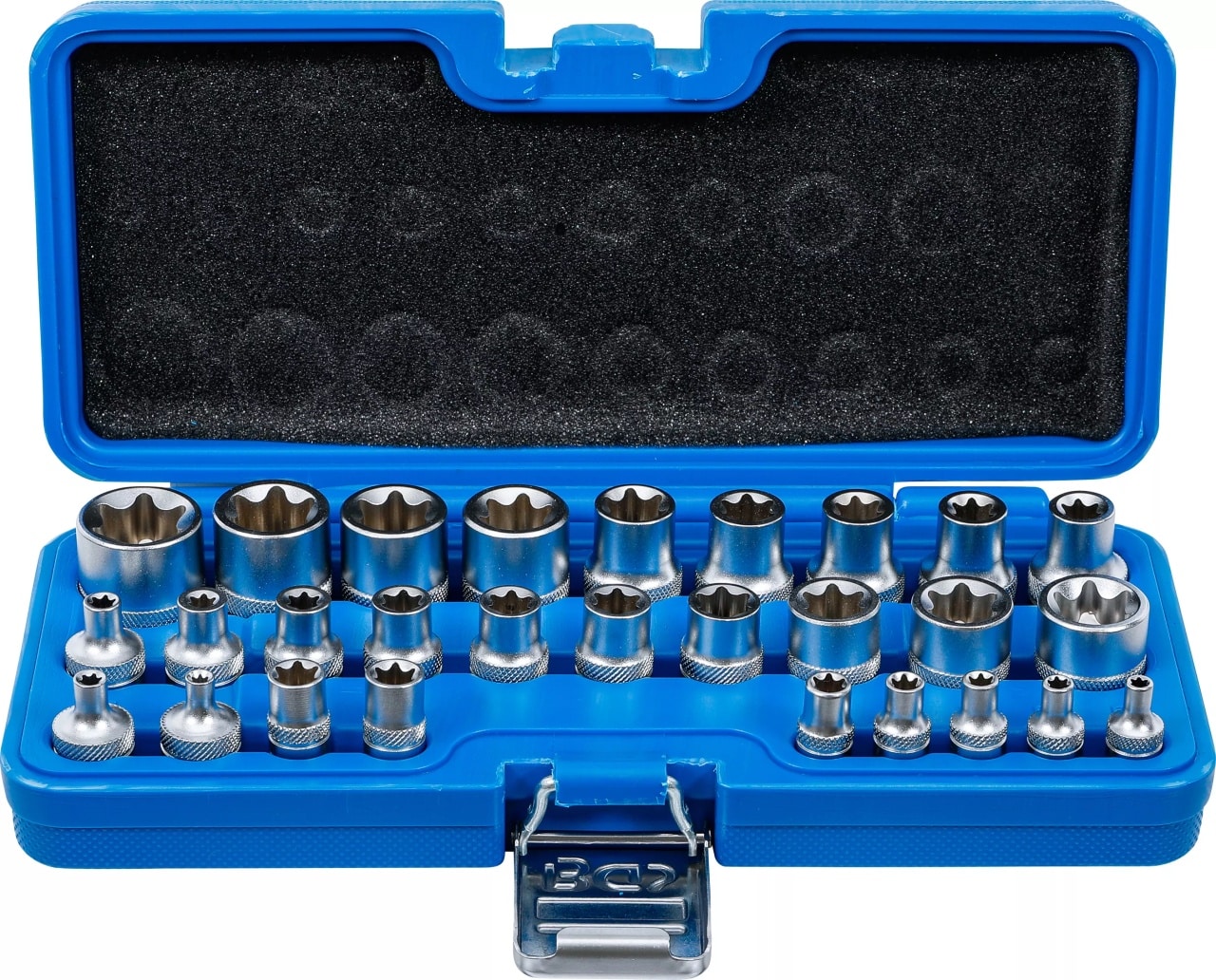 Set chei tubulare E-uri E4 – E24, antrenare 1/4″ – 3/8” – 1/2″, 28 piese, BGS 70099 – Truse Scule Set chei tubulare E-uri E4 - E24, antrenare 1/4" - 3/8'' - 1/2", 28 piese, BGS 70099 - Truse Scule
