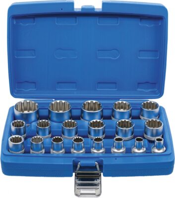 Set chei tubulare Gear Lock, antrenare 1/2", 19 piese, BGS 2152