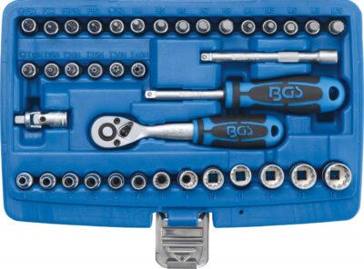 Set chei tubulare Gear Lock, antrenare 1/4", 39 piese, BGS 2151