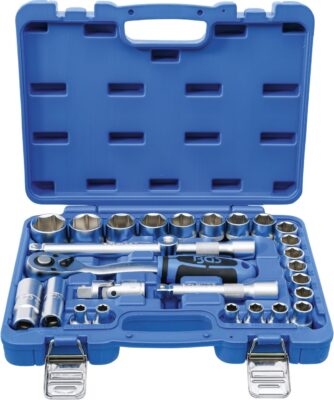 Set chei tubulare in Inch | Antrenare 12,5 mm (1/2") | Marimi in ţoli | 27 piese, BGS 2216