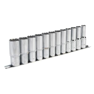 Set chei tubulare lungi Walldrive, sistem metric, 1/2”, 12 piese