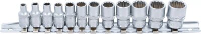 Set chei tubulare marimi in Inch 5/32" - 9/16" in 12 colturi, antrenare 1/4", 12 piese, BGS 2755