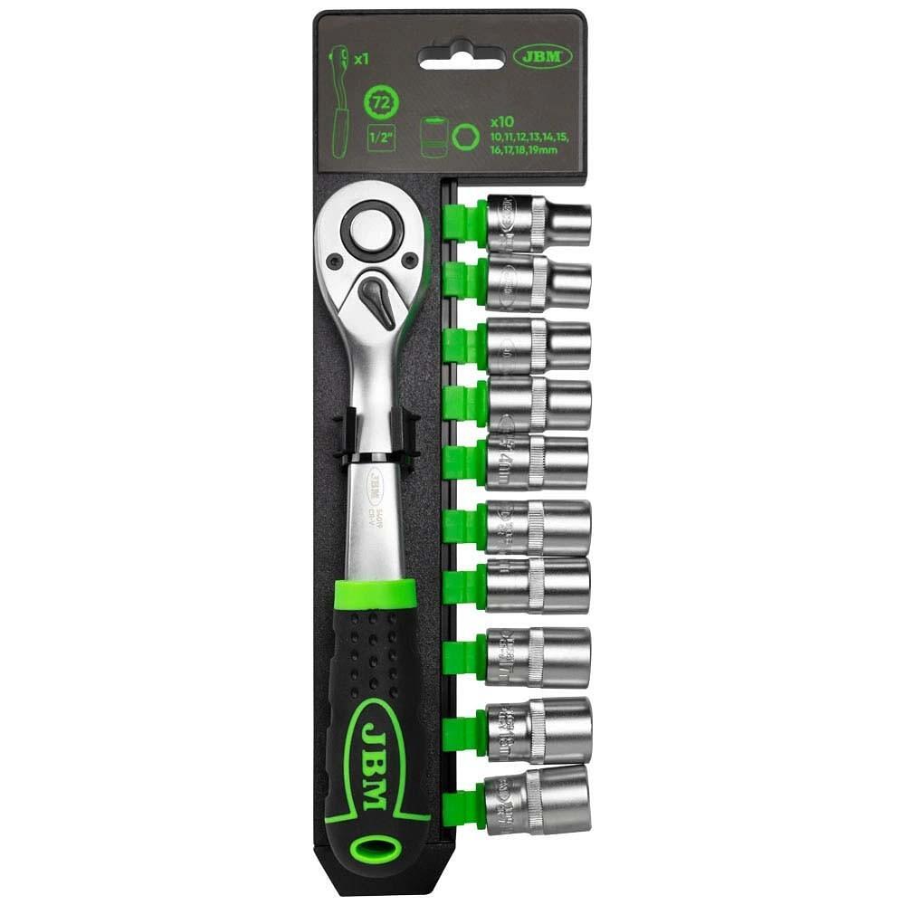 Set chei tubulare, patrat de actionare 1/2″, 11 piese, JBM – In lucru Set chei tubulare, patrat de actionare 1/2", 11 piese, JBM - In lucru