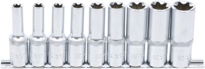 Set chei tubulare Profil E adanci, E10 - E24, antrenare 1/2", 9 piese, BGS 2026
