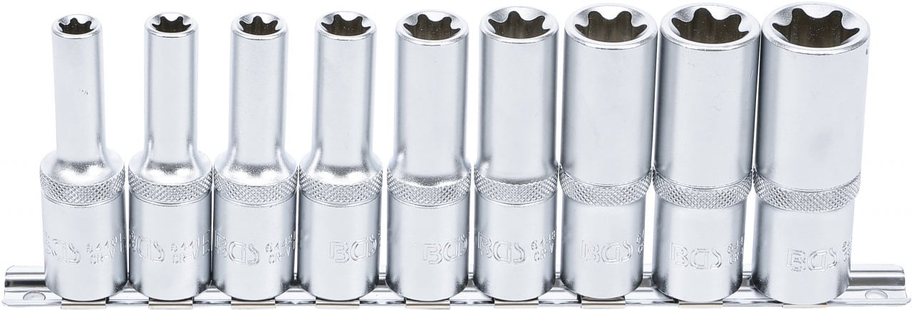 Set chei tubulare Profil E adanci, E10 – E24, antrenare 1/2″, 9 piese, BGS 2026 – Truse Scule Set chei tubulare Profil E adanci, E10 - E24, antrenare 1/2", 9 piese, BGS 2026 - Truse Scule