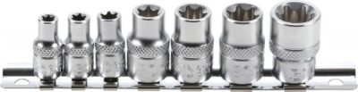 Set chei tubulare Profil E, E6 - E16, antrenare 1/4" - 3/8", 7 piese, BGS 2027