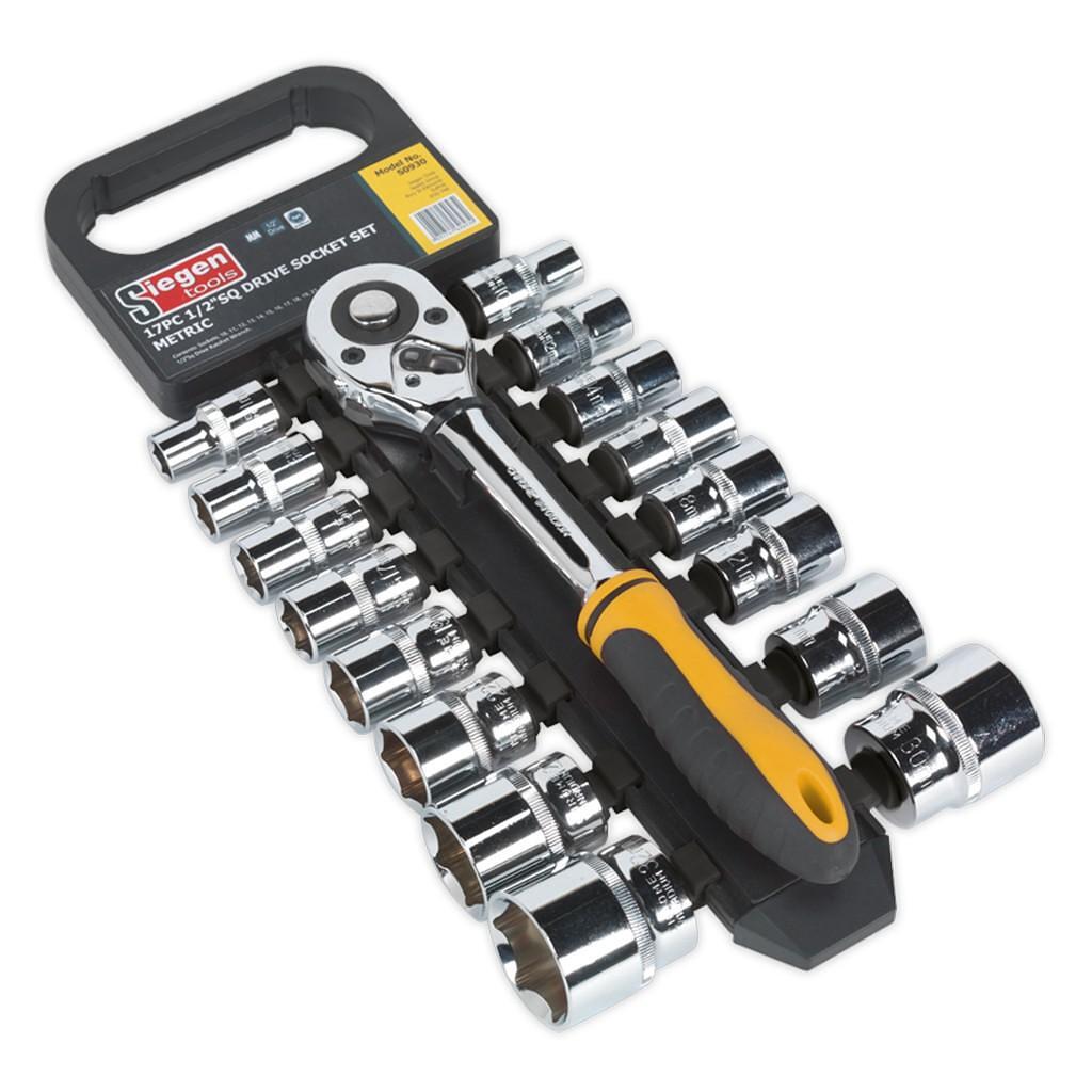 Set chei tubulare si bit-uri, 1/2”, 17 piese – In lucru Set chei tubulare si bit-uri, 1/2”, 17 piese - In lucru