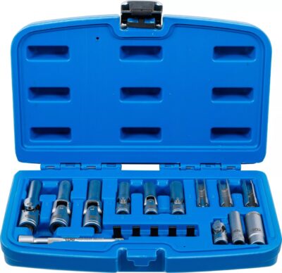 Set chei tubulare speciale pentru bujii incandescente PSG cu senzor de presiune, 18 piese, BGS 9026