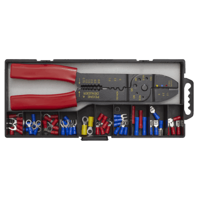 Set cleste de sertizat, 230mm, cu conectori, 50 piese