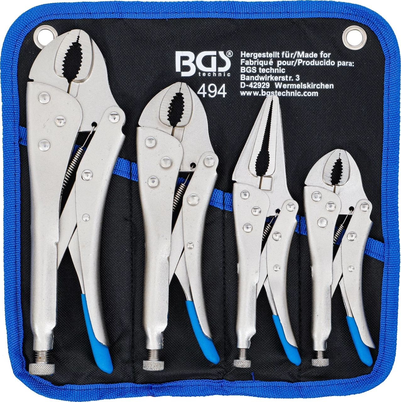 Set clesti autoblocanti 125-150-180-250mm,4buc, BGS 494 – Clesti cu autoblocare Set clesti autoblocanti 125-150-180-250mm,4buc, BGS 494 - Clesti cu autoblocare