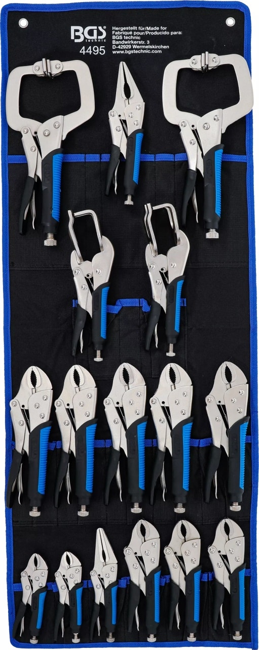 Set clesti autoblocanti pentru tinichigerie, 16 piese, BGS 4495 – Clesti cu autoblocare Set clesti autoblocanti pentru tinichigerie, 16 piese, BGS 4495 - Clesti cu autoblocare