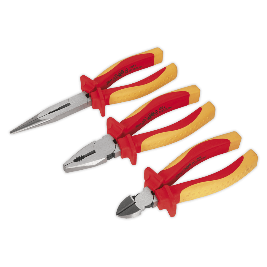 Set clesti izolati electric, 3 piese, Sealey – In lucru Set clesti izolati electric, 3 piese, Sealey - In lucru