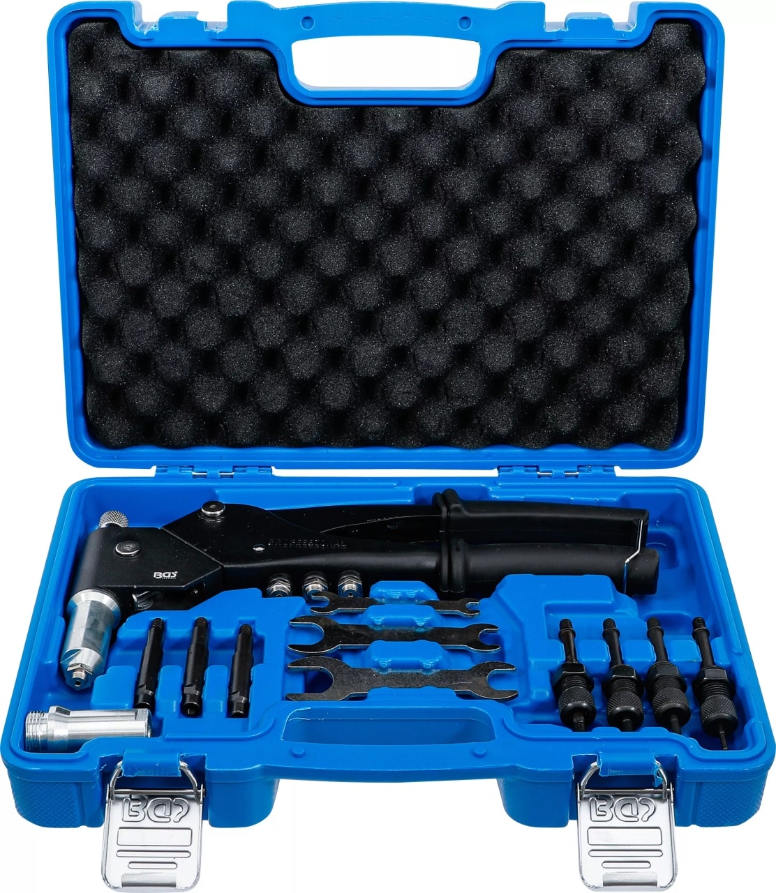 Set cleşti nituire pentru nituri standard, piuliţe de nituri şi bolţuri de nituri, BGS 438 – Tinichigerie / Vopsitorie Set cleşti nituire pentru nituri standard, piuliţe de nituri şi bolţuri de nituri, BGS 438 - Tinichigerie / Vopsitorie