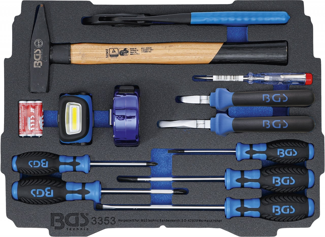 Set cleşti, şurubelniţe, ciocan in suport din spuma pentru sistem systainer® BOXSYS 1 & 2, 12 piese, BGS 3353 – Ciocane/Perii si Pile Set cleşti, şurubelniţe, ciocan in suport din spuma pentru sistem systainer® BOXSYS 1 & 2, 12 piese, BGS 3353 - Ciocane/Perii si Pile