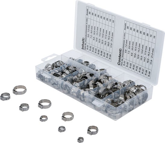 Set coliere de furtun, material otel inox, 170 piese, BGS 14115 – Consumabile etansare si fixare Set coliere de furtun, material otel inox, 170 piese, BGS 14115 - Consumabile etansare si fixare