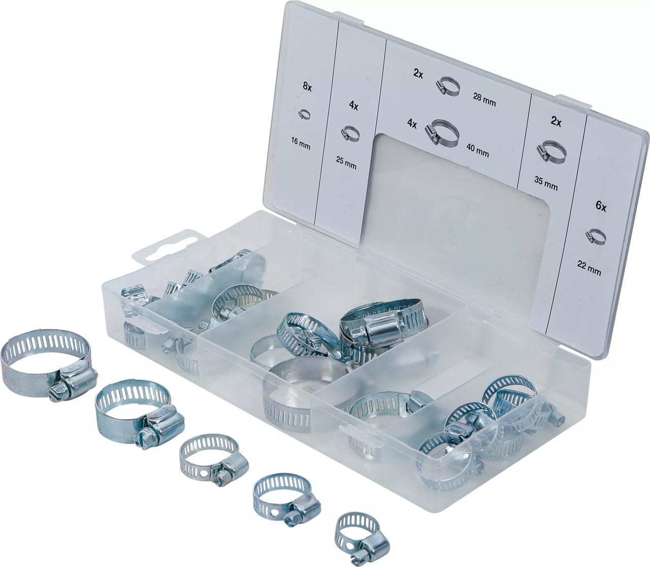 Set coliere de furtun Ø 16 – 40 mm, 26 piese, BGS 8055 – Consumabile etansare si fixare Set coliere de furtun Ø 16 - 40 mm, 26 piese, BGS 8055 - Consumabile etansare si fixare