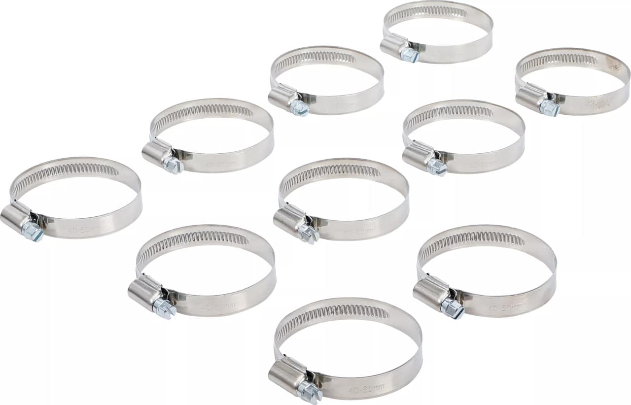 Set coliere din inox pentru furtun cu diametre intre 40 – 60 mm, 10 piese, BGS 8095-40×60 – Consumabile etansare si fixare Set coliere din inox pentru furtun cu diametre intre 40 - 60 mm, 10 piese, BGS 8095-40x60 - Consumabile etansare si fixare