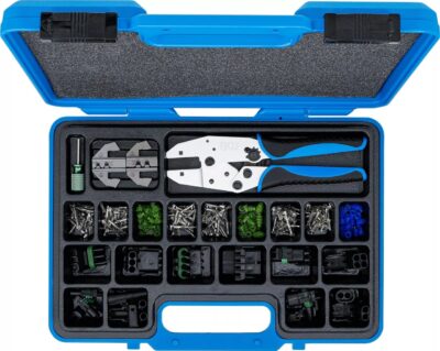 Set conectori Delphi® pentru cabluri electrice plus cleste de sertizat, BGS 9097