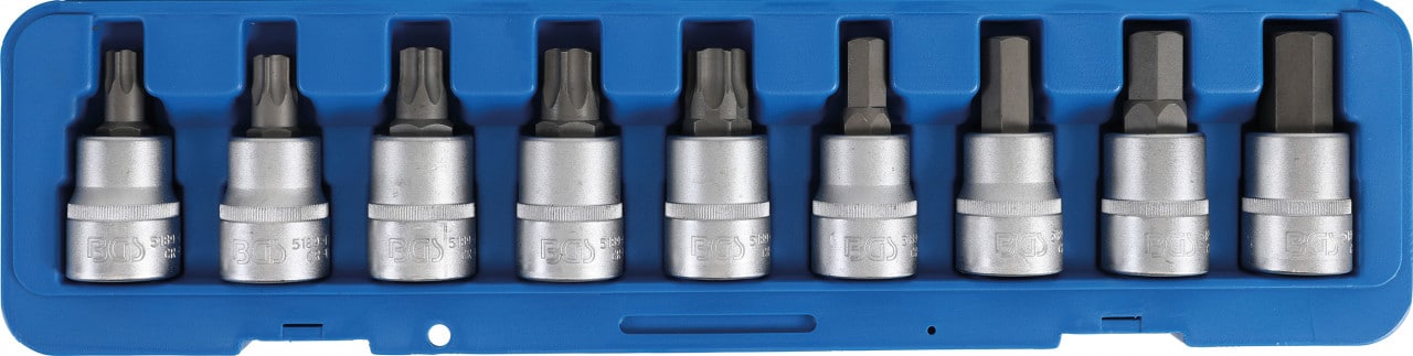 Set cu biti Imbus si Torx, lungime 85mm, antrenare cu tubulara 3/4”, 9 piese, BGS 5189 – Chei Tubulare cu Biti Set cu biti Imbus si Torx, lungime 85mm, antrenare cu tubulara 3/4”, 9 piese, BGS 5189 - Chei Tubulare cu Biti