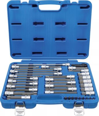 Set cu biti Imbus, Torx, Torx PlusTS, Ribe si Spline (XZN), antrenare cu tubulara 1/4" + 1/2", 38 piese, BGS 5184