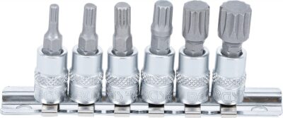 Set cu biti Spline (XZN) M4 - M12, antrenare cu tubulara 1/4, 6 piese, BGS 2162