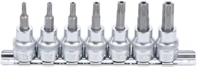Set cu biti Torx cu gaura T15-T50, antrenare cu tubulara 3/8", 7 piese, BGS 9341