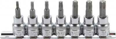 Set cu biti Torx T15-T50, antrenare cu tubulara 3/8", 7 piese, BGS 5108