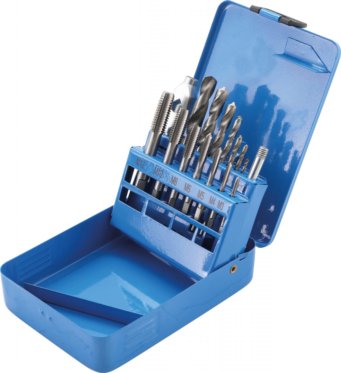 Set cu burghie si tarozi pentru filete M3-M12, 15 piese, BGS 1987 – Reparatie filete Set cu burghie si tarozi pentru filete M3-M12, 15 piese, BGS 1987 - Reparatie filete