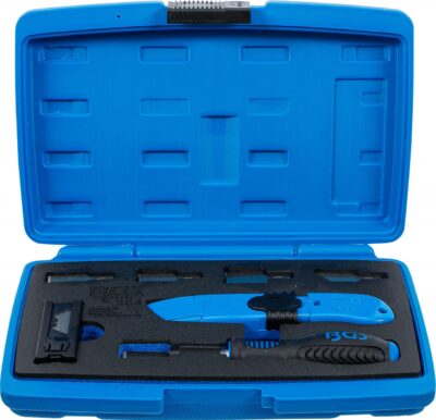 Set cutter si razuitor cu lame de rezerva, 7 piese, BGS 364