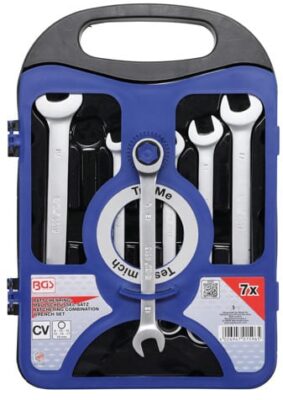 Set de chei combinate cu clichet 8-19mm, 7 piese, BGS 1596