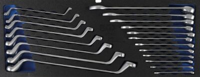 Set de chei combinate si inelare cu cot, echipare pentru dulap de scule BGS 3312, 20 piese, BGS 3342