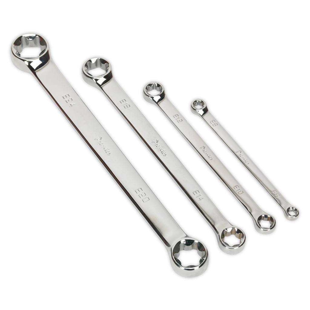 Set de chei inelare cu doua capete, tip TRX-Star, 4 piese – In lucru Set de chei inelare cu doua capete, tip TRX-Star, 4 piese - In lucru