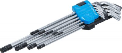 Set de chei Torx tip L extra lungi cu gaura T10 - T50 | 9 piese, BGS 794