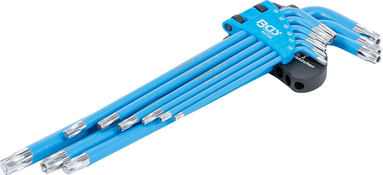 Set de chei Torx tip L T10 – T50| 9 piese, BGS 35105 – Surubelnite/Torx-uri si Inbusuri Set de chei Torx tip L T10 - T50| 9 piese, BGS 35105 - Surubelnite/Torx-uri si Inbusuri