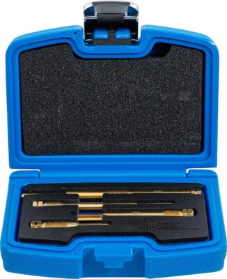 Set de curatat si rectificat filete pentru bujii incandescente | M10 x 1 - M10 x 1.25 - M12 x 1.25, 4 piese, BGS 136
