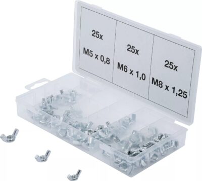 Set de piulite tip fluture,75 piese, BGS 8133