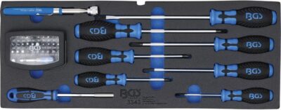 Set de surubelnite | set biti cu adaptor | recuperator magnetic | echipare 44929 pentru dulap de scule, 41 piese, BGS 3343