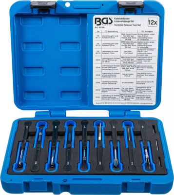 Set demontat terminale din prize si cuple electrice multi-brand, 12 piese, BGS 60100