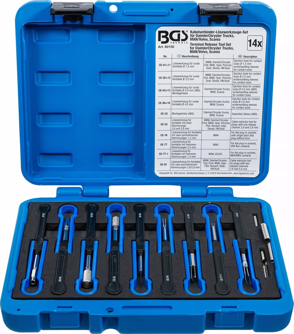 Set demontat terminale din prize si cuple electrice pentru MAN+Volvo, 14 piese, BGS 60150 – Diverse electrice Set demontat terminale din prize si cuple electrice pentru MAN+Volvo, 14 piese, BGS 60150 - Diverse electrice