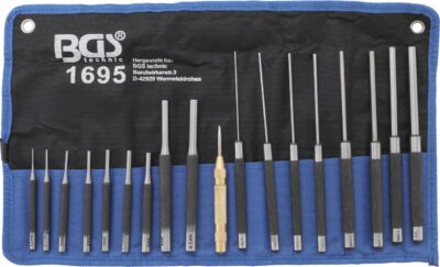 Set dornuri lungi si scurte foarte subtiri + punctator automat, 18pcs, BGS 1695