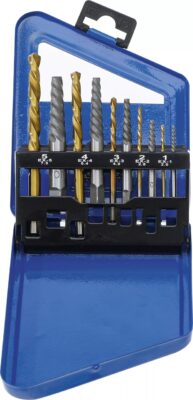 Set extractoare de suruburi şi burghie pe stânga HSS acoperite cu Titan-nitrurat, dimensiuni 2 - 7, 5 mm, 10 piese, BGS 6780