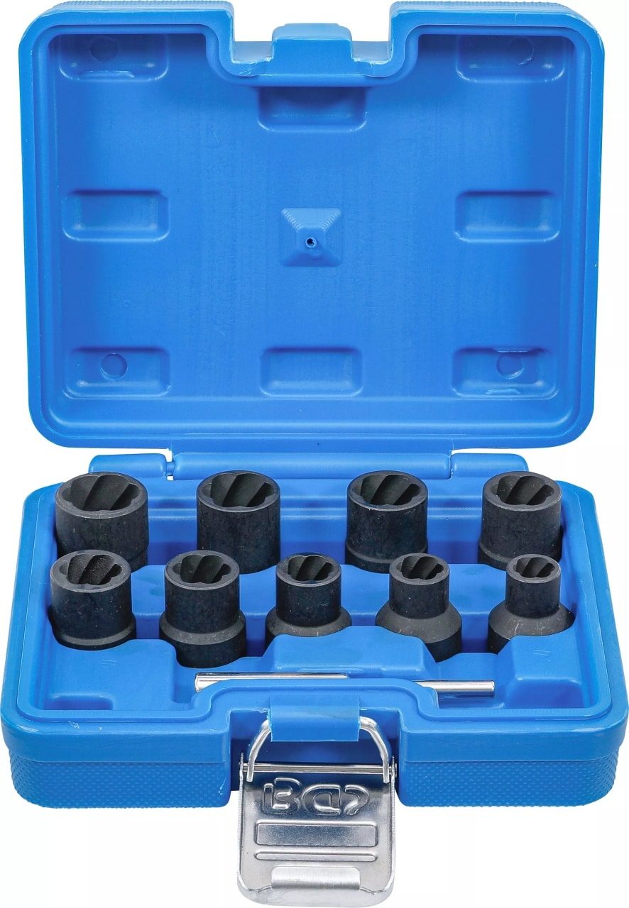 Set extractoare pentru suruburi deteriorate 10 – 19 mm, antrenare 1/2″, 10 piese, BGS 5266 – Recuperatoare/Extractoare si Prese Set extractoare pentru suruburi deteriorate 10 - 19 mm, antrenare 1/2", 10 piese, BGS 5266 - Recuperatoare/Extractoare si Prese