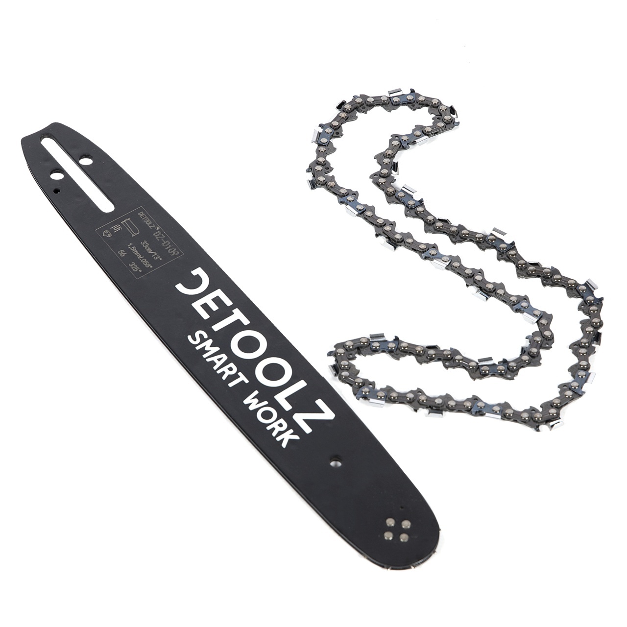 Set lama si lant drujba Detoolz, lungime 13”, pas 0.325”, grosime 1.5mm, 56 pinteni, 28 dinti, full chisel – In lucru Set lama si lant drujba Detoolz, lungime 13'', pas 0.325'', grosime 1.5mm, 56 pinteni, 28 dinti, full chisel - In lucru