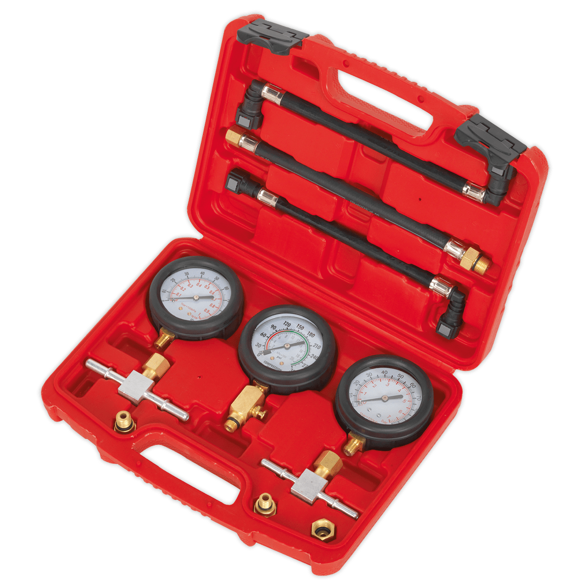Set manometre compresie motociclete, 3 piese – Testere presiune/compresie si injectie Set manometre compresie motociclete, 3 piese - Testere presiune/compresie si injectie
