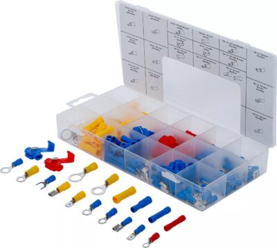 Set papuci si conectori pentru cabluri electrice 160-piese, BGS 14105