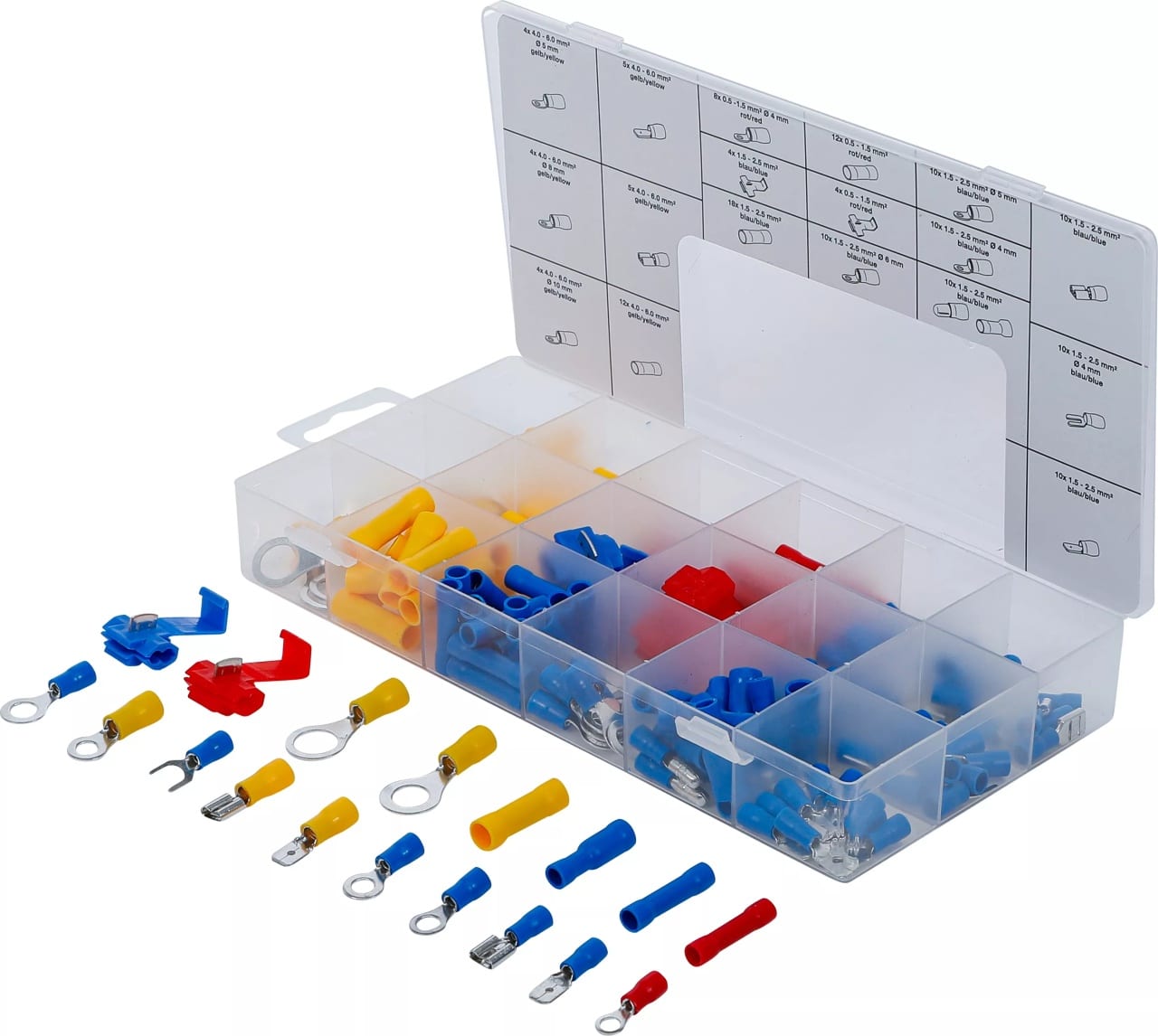 Set papuci si conectori pentru cabluri electrice 160-piese, BGS 14105 – Papuci electrici si conectori Set papuci si conectori pentru cabluri electrice 160-piese, BGS 14105 - Papuci electrici si conectori