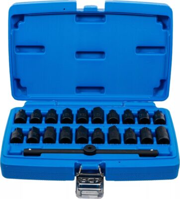 Set patrate de baie pentru busoane, 21piese, actionare 3/8'', BGS 1014